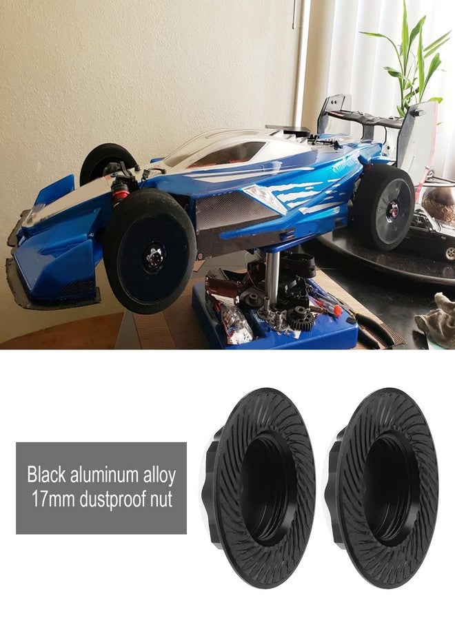 Micro Traders 4Pcs RC Car 17mm Hex Wheel Nut Anti-Dust Cover Nut Replacement Fit for 1/8 RC Car Model RC Off-Road Truck Compatible with Redcat Compatible with E-Revo, Black - Image 2